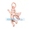 N28 Accesorios para Joyería DIY Collar con Microincrustaciones Hueso de la Fortuna Labios Rojos Ángel Flecha de Cupido Colgante Pequeño