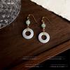 Nuevos Pendientes de Borla Hebilla Ping An Estilo Chino Temperamento Elegante Pendientes de Jade Dongling Moda Suave Pendientes Antiguos Hanfu Mujer