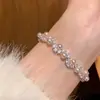 [Starlight] Exquisito Brazalete de Perlas de Diamante Brillantes para Mujer, Lujo Accesible, Brazalete de Diseño de Nicho de Gama Alta