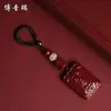 Llavero de Cinabrio Natural Colgante del Año del Zodiaco Marca Wu Shi Colgante Seguro Simple