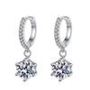 Amazon desejo Venda Quente Transfronteiriça Novos Brincos Quadrados Exquisitos Fivela de Orelha Estilo Europeu e Americano Joias Micro-cravejados Brincos de Diamantes Completos