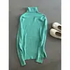 Suéter de punto Lusiyi para mujer, ajustado, de canalé, manga larga, con cuello alto, simple y versátil, ss1085