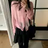 Foto real del nuevo cárdigan de punto de alta gama para mujer, con textura, cuello redondo, manga larga, calado y capas, de Dongdaemun, Corea, otoño 2026