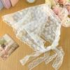 Estilo Pastoral Hermoso Pañuelo Triangular de Encaje Estilo Coreano Pañuelo de Seda de Alta Calidad Lindo Pañuelo de Atmósfera Artística Foto de Vacaciones