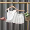 Conjunto de Ropa para el Hogar de Verano para Niñas Bebé Elegante Infantil a la Moda Marca Encaje Camisola Shorts Pijama para Aire Acondicionado