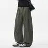 Pantalones cargo para hombre estilo callejero americano, otoño e invierno, algodón puro, holgados rectos de pierna ancha, nuevos pantalones largos casuales 2026