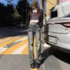 Calça Jeans Reta Larga de Cintura Alta Azul Retrô Estilo Americano para Mulheres - Lançamento Outono/Inverno 2025