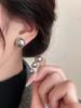 Pendientes de Plata de Ley 925 Perla de Agua Dulce Natural Realmente Muchos Perlas Grises de Cáñamo Pendientes Elegantes de Alta Gama para Mujer Combinan con Todo