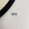 Anillo de Diamante Doble Anillo con Forma de Corazón Estilo Francés para Mujer, Diseño Abierto Ajustable, Joyería Nueva Versátil Elegante de Lujo Ligero de Nicho