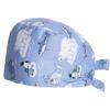 Gorro Quirúrgico Estampado Algodón Puro Ajustable con Botón con Banda Absorbente de Sudor Color Sólido Gorro de Sala de Operaciones para Doctor Gorro de Enfermera UCI