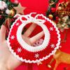 Collar bufanda de copo de nieve navideño para mascotas de comercio exterior transfronterizo de Amazon gato perro campana navideña chal de lana