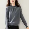 Suéter de Punto con Cuello Medio y Perlas para Mujer, Nuevo Otoño/Invierno Holgado Casual de Manga Larga, Camisa Básica Versátil, Top de Moda