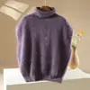 Chaleco de Punto de Lana Cachemira Nuevo Otoño/Invierno 2026 para Mujer, Chaleco Superior de Color Sólido Cepillado con Lentejuelas