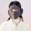 Máscara de Terciopelo Cálida de Invierno para Mujeres, Máscara Transpirable Engrosada de Cara Completa para Ciclismo para Hombres, Máscara y Orejeras a Prueba de Viento y Frío