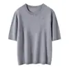 Otoño Nuevo Camiseta Base de Punto de Cachemir Moda Suave Cómoda Color Sólido Simple Estilo Coreano Holgada Adelgazante para Mujer
