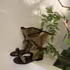 Sandalias de Verano Apiladas Color Retro Desgastado Limpiado con Trapo 2026 Nueva Llegada Botines Bajos Sandalias de Punta Abierta Nicho Pequeño