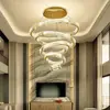 Lámpara de araña de cristal creativa de lujo ligero para sala de estar y comedor, post-moderna, simple, de alta gama, para villa, apartamento dúplex hueco