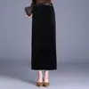 Saia Tubinho Dourada de Veludo Elegante Feminina 2026 Outono/Inverno Nova Saia Bodycon de Cintura Alta que Cobre o Quadril Saia Longa Elegante para o Trabalho