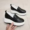 Aumentar altura 5.5cm suela gruesa piel zapatos blancos mujer nuevo estilo personas bajas casuales zapatillas de plataforma cómodas sin cordones zapatos individuales