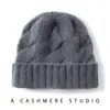 Chapéu de Tricô de Caxemira Espesso para Homens e Mulheres Chapéu de Proteção para as Orelhas de Inverno Touca de Caxemira Nova Versátil para Ciclismo Chapéu para o Frio