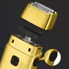 Máquina de afeitar eléctrica alternativa Retro Doble cabezal 4D Empuje Cabezal blanco Fabricante Máquina Recargable por USB Afeitadora para hombre