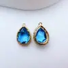 Vidrio de cristal con incrustaciones de cobre, color electrochapado que no se desvanece, accesorios para joyería DIY, colgantes, pendientes, dijes, componentes de collar