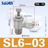 Válvula de Control de Velocidad de Giro Rápido Niquelada en Cobre Válvula de Aceleración Tuerca de Bloqueo Sl Conector Neumático Control de Velocidad Unidireccional Conector Rápido para Tubo Grande de PU