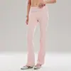 Calça de yoga estilo americano, boca de sino micro flare, para mulheres, cintura alta, levanta bumbum, sensação de pele nua, alta elasticidade, para corrida, esportes e uso casual, verão