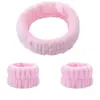 Anillo para el pelo de mujer de moda transfronterizo Banda para el pelo de maquillaje para casa Banda para el pelo semiacabada Felpa linda de color sólido Pulsera de lavado para la muñeca