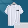 Camiseta de seda de hielo de verano para hombre, cuello redondo, ropa de secado rápido, manga corta, fina, transpirable, manga media, talla grande, deportiva, holgada, de moda.