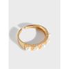 DILAGE-091 Estilo coreano ins estilo cool simple lujo ligero Anillo de plata esterlina S925 a cuadros con perla anillo para mujer