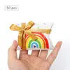Caja de Dulces Temporada de Regreso a Clases Papel Kraft Estampado en Caliente Caja tipo Almohada Caja de Azúcar Europea Caja de Dulces Arcoíris Creativa Caja de Dulces para Bodas