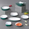 Pratos de melamina para churrasco com aparência de porcelana, prato de lanche, pequeno prato, prato de tempero, prato comercial, pequeno prato para molho de tempero