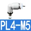 Conector de Mangueira de Ar Pneumática Encaixe Rápido Cotovelo Rosqueado PL8-02/4-M5/6-01/10-03/12-04