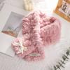 Cachecol de Renda com Laço Estilo Coreano Outono e Inverno Quente Resistente ao Frio Proteção para o Pescoço Cachecol Estilo Japonês Versátil Cruzado