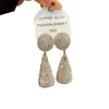 Pendientes de Gota de Agua Completamente de Diamante para Industria Pesada Europea y Americana Moda Femenina Lujo Ligero Pendientes Geométricos de Diamante Super Brillantes Pendientes de Temperamento Elegante