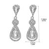 Machika - Pendientes largos de gota de agua de alta gama, exquisitos, de moda, con brillantes diamantes de imitación, elegantes y modernos.