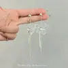 Aretes de Borla con Flor de Perla Francesa para Mujer en Verano, Frescos y de Alta Gama, Aretes Simples y Elegantes, Aretes para Fotos de Vacaciones