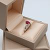 Nueva caja de embalaje para joyas de cuero cepillado dorado, caja de alta gama para anillos y collares, caja de embalaje ligera y de lujo para joyas.