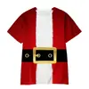 2026 Amazon Nuevo Transfronterizo Casual Holgado Anime Ropa de Navidad Impresión Digital 3D Camiseta de Manga Corta Fábrica