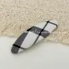 Pinza para el pelo de tela a cuadros blanco y negro retro estilo coreano, Pinza para el pelo ovalada de gota de agua, Pinza lateral simple, Pinza para flequillo
