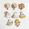 Conejo Conmemorativo de la Reunión de Mediados de Otoño y Panda Mooncake Conejo Lunar Estilo Vintage Imanes Decorativos para Nevera Regalos Souvenir para Niños y Amigos