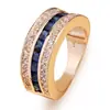 Anillo de Sanjie wish más vendido con zafiro de diamantes completos, cuadrado, chapado en oro de 18 quilates, anillo de diamantes brillantes para hombres y mujeres