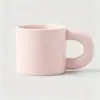 Tazas de cerámica de alta calidad, con asas grandes y forma robusta, personalizables con logotipos en colores macarrón, perfectas como recuerdos; Muestras de color disponibles para pedidos personalizados