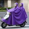 Poncho Impermeable de Ala Doble Simple y Doble para Lluvia, Imprimible, Ampliado y Engrosado para Vehículos Eléctricos, Impermeable de Tela Oxford