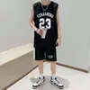 Conjunto de Uniforme de Basquete de Verão 2026 Masculino Casual Esportivo Conjunto de Duas Peças Colete Sem Mangas Calça de Cinco Pontos Solta Tamanho Grande Camisa