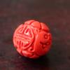 Contas soltas faça você mesmo, contas de areia vermelha de cinábrio, contas de dragão antigas, pulseira de contas de Buda, escultura de Dragon Ball, contas redondas esculpidas em cinábrio, atacado