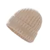 Gorro de punto de cachemira a rayas de color sólido estilo coreano, unisex, cálido, moderno y diseñado para proteger las orejas y cubrir la cabeza