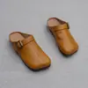 Pantuflas Baotou para Mujer, Calzado de Verano para Exterior, Moda Retro Tendencia 2026 Zapatos Casuales Hechos a Mano, Piel Suave, Suela Suave Zapatos Pequeños de Cuero