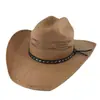 Amazon Transfronterizo Recorte Sombrero de Paja Vaquero Occidental Sombrero Vaquero Duro Jazz Superior Sombrero para el Sol Aprobación Directa de Fábrica
